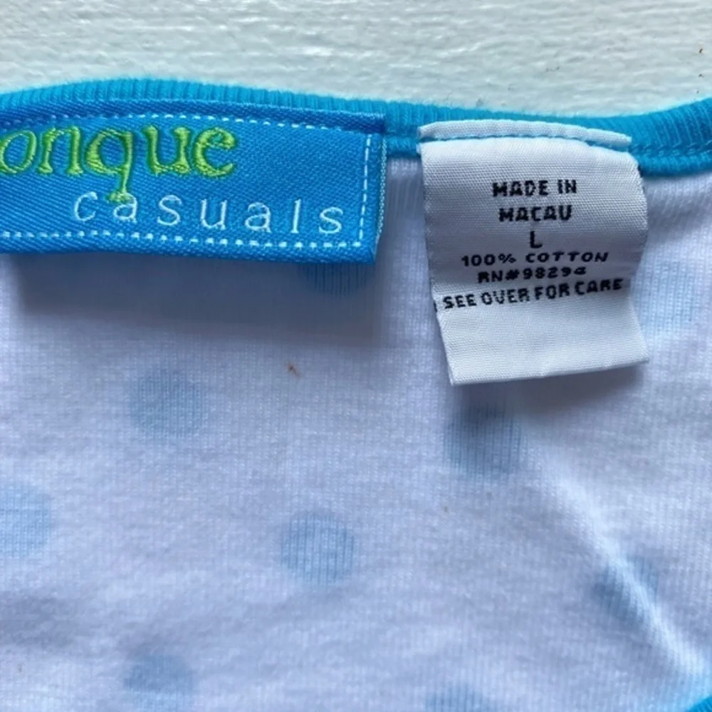 Onque Casuals White with Blue Polka Dot Cotton Short Sleeve Shirt - Picture 5 of 8
